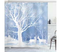 Abstract Winter Deer Shower Curtain