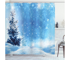 Frozen Pine Snowflakes Shower Curtain