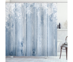 Snowflakes Rustic Retro Shower Curtain