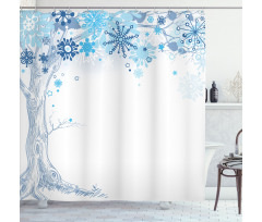 Abstract Tree Snowflakes Shower Curtain