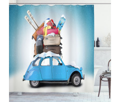 Traveling Theme Holiday Shower Curtain