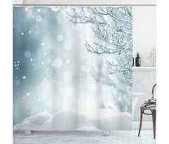 Christmas Time Tree Snow Shower Curtain