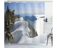 Pacific Ocean Mountains Shower Curtain