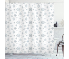 Ornate Snowflake Motifs Shower Curtain