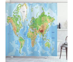 Topographic Education Shower Curtain