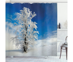 Lonely Tree Rural Land Shower Curtain