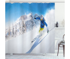 Skiing Extreme Sports Shower Curtain
