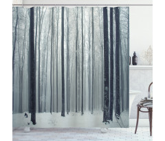Foggy Mysterious Woods Shower Curtain