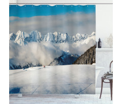 Panoramic Mountains Walk Shower Curtain