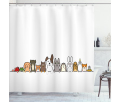 Domestic Pets Funny Shower Curtain