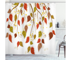 Branches Leaves Fall Shower Curtain