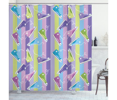 Sneakers Stripes Youth Shower Curtain