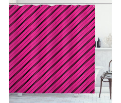 Diagonal Lines Modern Shower Curtain