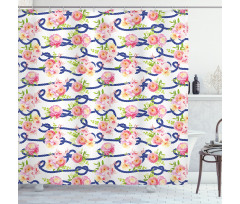 Marine Floral Shower Curtain