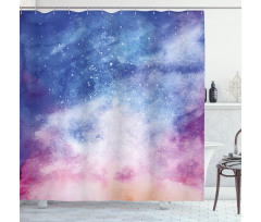 Watercolor Space Shower Curtain