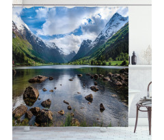 River Open Sky Norway Shower Curtain