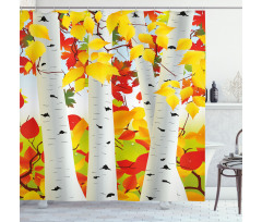 Autumn Scene with Leaves Shower Curtain