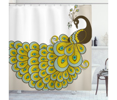 Peacock with Vivid Tail Shower Curtain