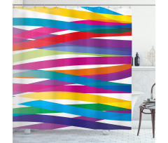 Vibrant Ribbon Design Shower Curtain