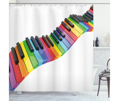 Vibrant Keyboard Arts Shower Curtain