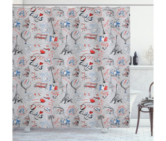 France City of Love Shower Curtain