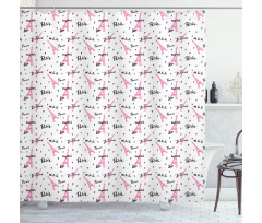 Je Taime Romance Hearts Shower Curtain