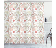 Lovers in Streets Flowers Shower Curtain