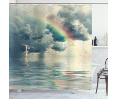 Romantic Water Drops Rainbow Shower Curtain