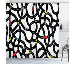 Urban Themed Road Design Shower Curtain