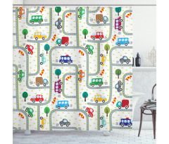 Children on Traffic Shower Curtain