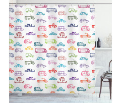 Various Vehicles Bus Truck Shower Curtain