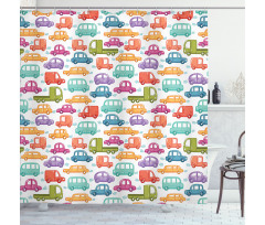 Vibrant Doodle Style Rides Shower Curtain