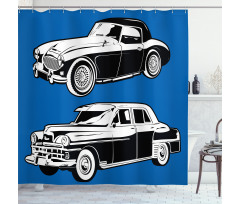 Black and White Vehicle Shower Curtain