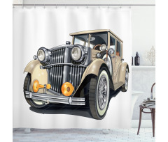 Vintage Vehicle Hand Drawn Shower Curtain