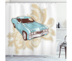 Classical Sports Car Retro Shower Curtain