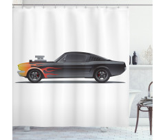 Retro Supercharger Vehicle Shower Curtain