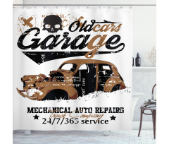 Old Garage Auto Repair Shower Curtain