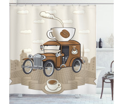 Old Fashioned Ride Coffee Shower Curtain