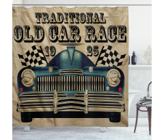 Traditional Old Race Car Shower Curtain