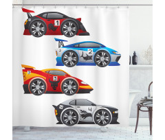 Formula Cars Technology Shower Curtain