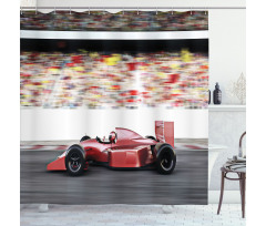 Red Race Car Side View Shower Curtain