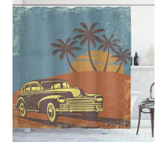 Vintage Ride on the Beach Shower Curtain