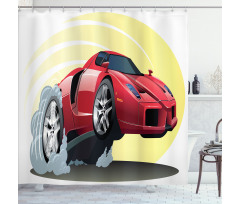 Cartoon Vehicle Powerful Shower Curtain