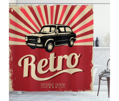 Retro Poster Style Vehicle Shower Curtain