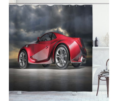 Modern Red Sports Vehicle Shower Curtain