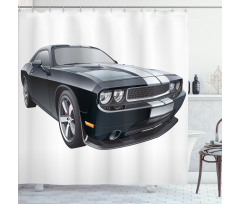 Black Modern Ride Design Shower Curtain