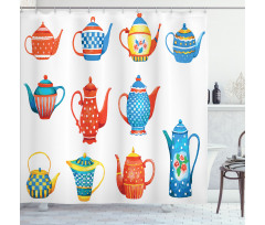 Teapots Design Shower Curtain