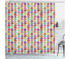 Colorful Cup Design Shower Curtain