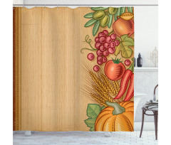 Retro Seasonal Frame Shower Curtain