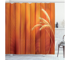 Wheat Spikes Wood Plank Shower Curtain